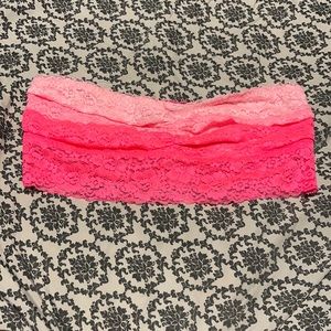 🌺NWT VS PINK Pink Lace Bandeau M🌺